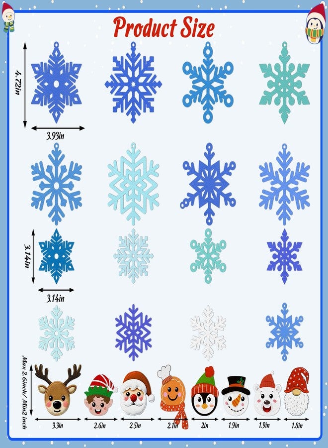 80UncleKimby 30pcs Christmas Winter Crafts for Kids - DIY Snowflake Felt Ornament Kit for Holiday Party, Classroom Arts and Craft Kits Bulk - Image 5